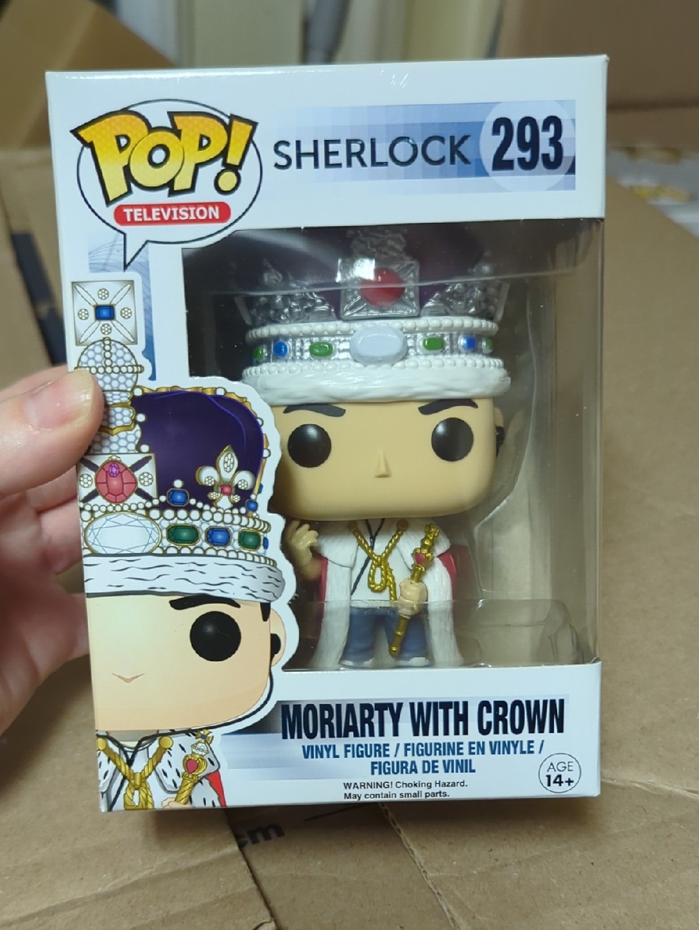 Funko Pop Sherlock 293 Moriarty with Crown NIB, To Crease